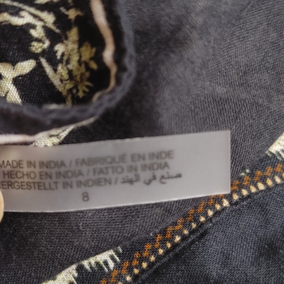 Alice + Olivia cotton valencia min Black and Cream Long Sleeve Dress - Picture 12 of 16